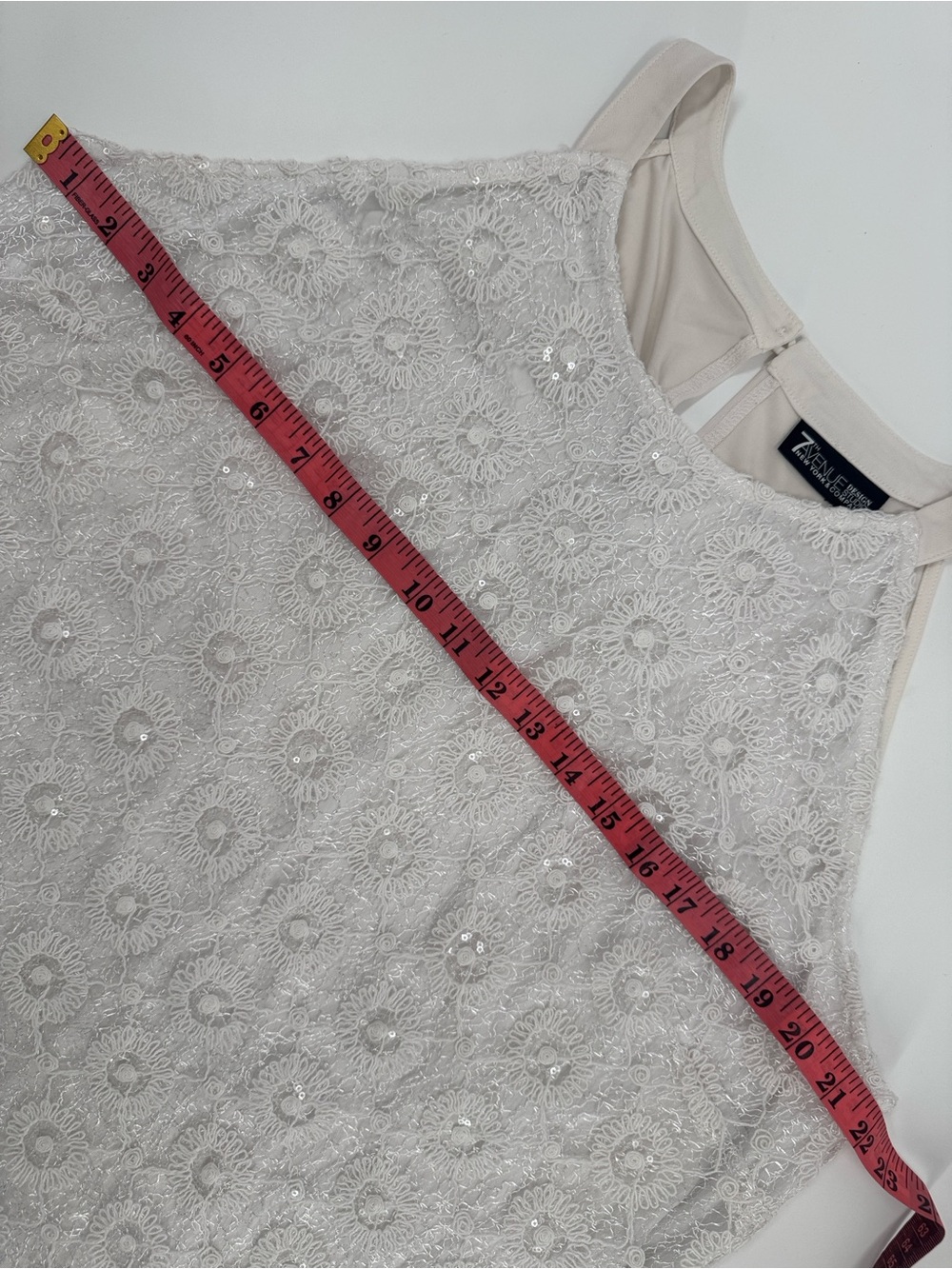 7th Avenue Lace Beaded Halter Tank Size XL - Picture 2 of 7